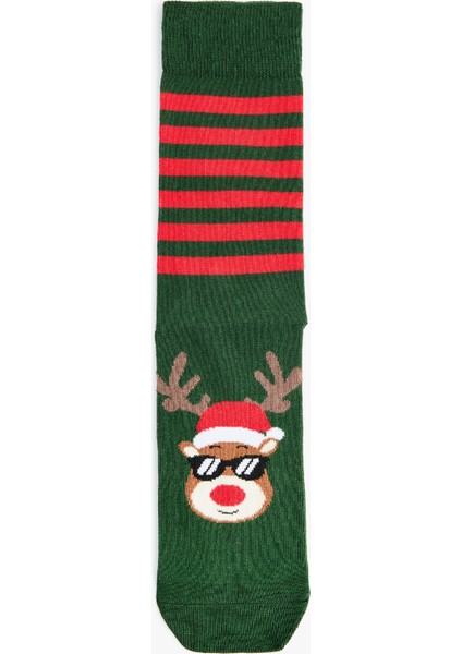 Pamuklu Yılbaşı Temalı Soket Çorap