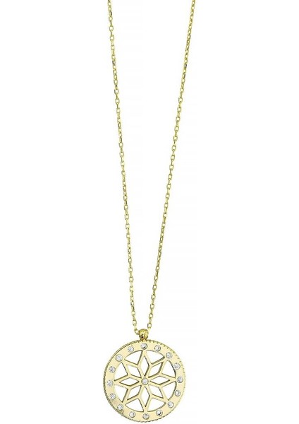 14 Ayar Altın Tasarım Kolye - 0201293