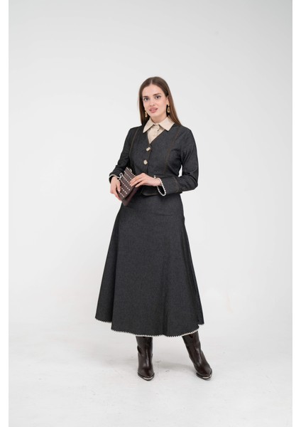 Dikiş Detaylı Şık İkili Kadın Takım 8087