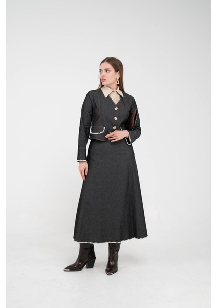 Dikiş Detaylı Şık İkili Kadın Takım 8087 fiyatları