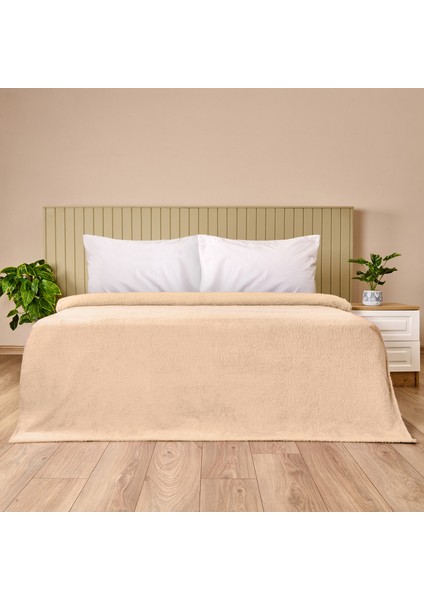 Sherpa Çift Kişilik Battaniye - Bej - 180X220 cm