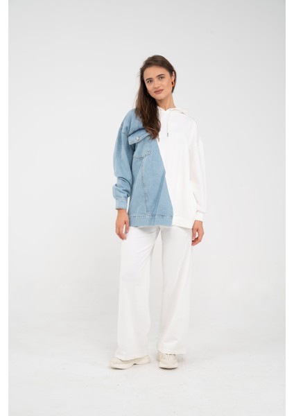 Kapüşonlu Denim Detaylı İkili Takım K1741 modelleri