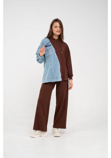 Kapüşonlu Denim Detaylı İkili Takım K1741 fiyatları