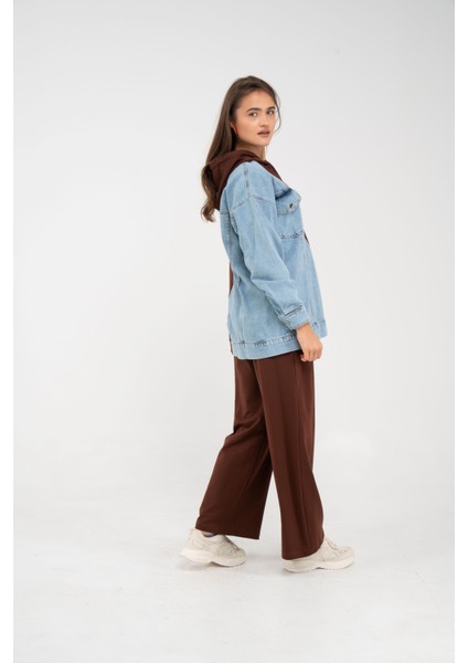 Kapüşonlu Denim Detaylı İkili Takım K1741 modelleri