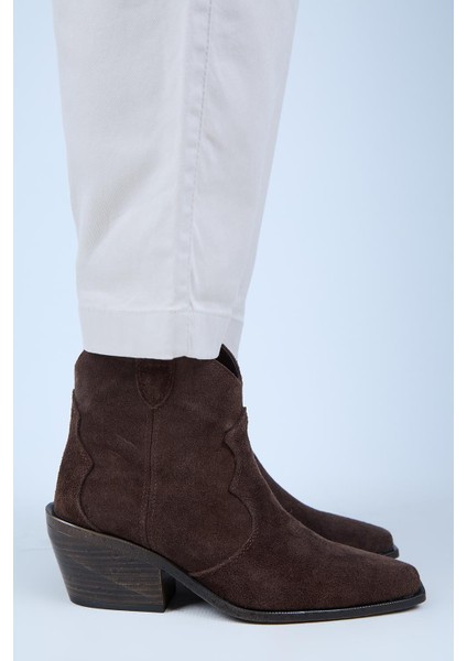 Liray Kadın Hakiki Deri Kovboy Kahve Bot