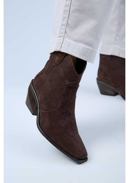 Liray Kadın Hakiki Deri Kovboy Kahve Bot fırsatları