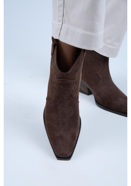 Liray Kadın Hakiki Deri Kovboy Kahve Bot indirimleri