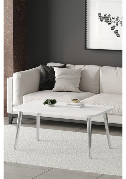 Orta Sehpa Metal Ayaklı , Roma Orta Sehpa , Gümüş Metal - Beyaz Tabla fiyatları