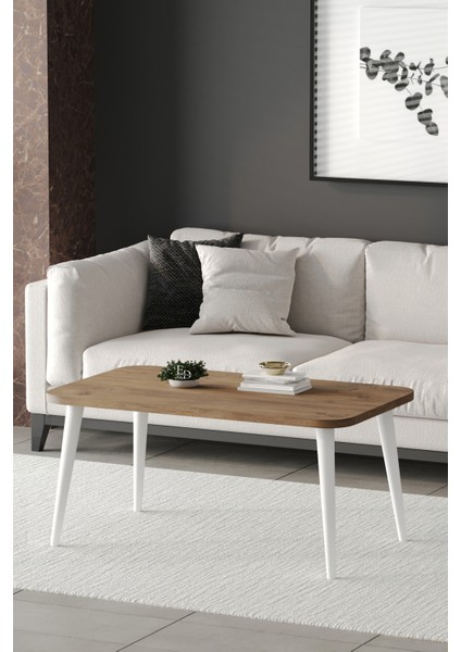 Orta Sehpa Metal Ayaklı , Roma Orta Sehpa , Beyaz Metal - Atlantik Çam Tabla fiyatları