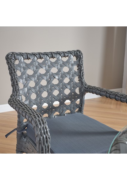 Ayaz 2 Kişilik Rattan Bahçe Balkon Mutfak Masa Takımı Gri fırsatları