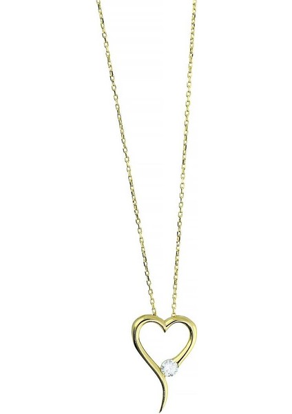 14 Ayar Altın Kalpli Kolye - 0201226