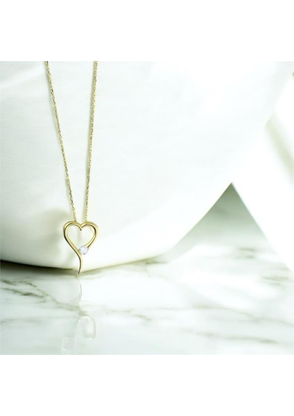 14 Ayar Altın Kalpli Kolye - 0201226 fiyatları