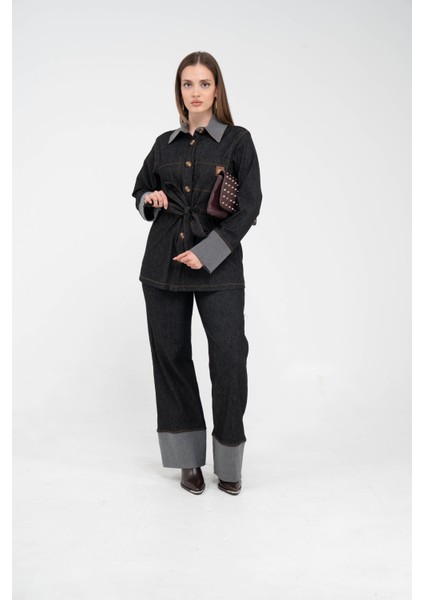 Çift Kumaş Detaylı Kuşaklı Kadın Takım 1759 fiyatları