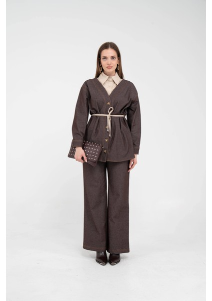 Dikiş Detaylı Kuşaklı Kadın Takım 9002 fiyatları