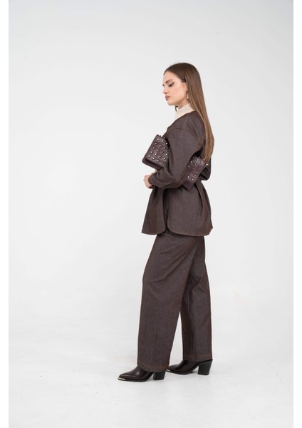 Dikiş Detaylı Kuşaklı Kadın Takım 9002 indirimleri