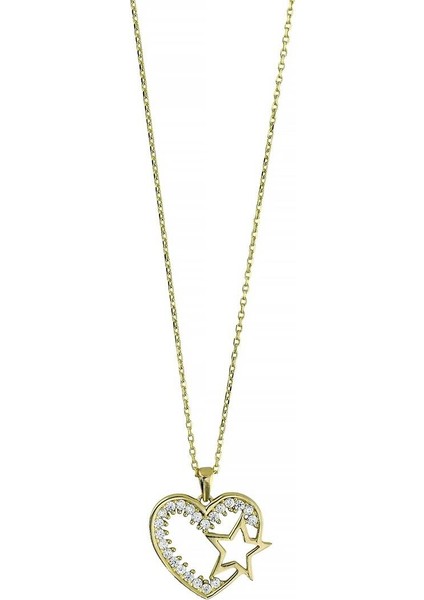 14 Ayar Altın Kalpli Kolye - 0201233