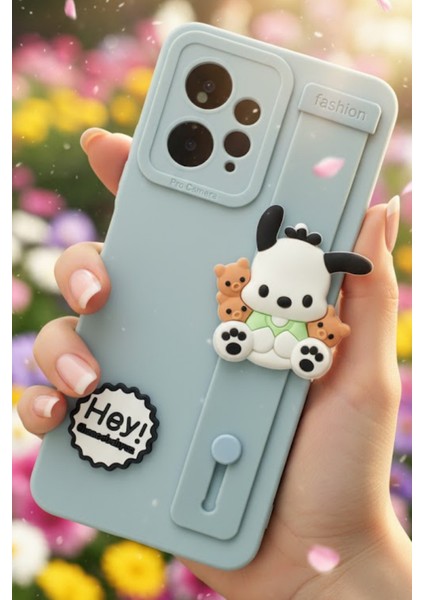 Redmi Note 12 4g Uyumlu Kılıf Mavi Renk 3D Figürlü Darbe Emici Yumuşak Silikon Kapak