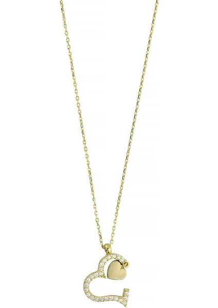 14 Ayar Altın Kalpli Kolye - 0201227