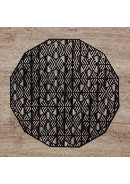 Onekado 6’lı Amerikan Servisi Supla Yuvarlak Altın (Gold) – Dando 38 cm – Pvc Dekoratif Masa Altlığı