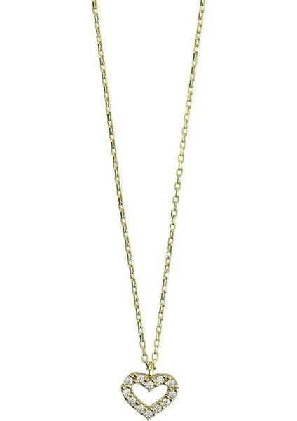 14 Ayar Altın Kalpli Kolye - 0202235