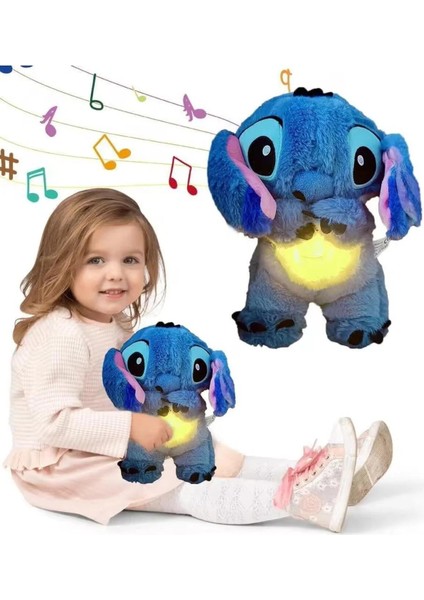 Nefes Alan Peluş Uyku Arkadaşı Stitch Mavi Renk