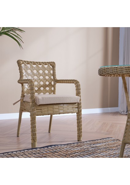 Ayaz 2 Kişilik Rattan Bahçe Balkon Mutfak Masa Takımı Cappuccino modelleri