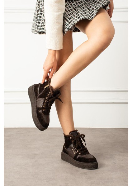 Kadın Bot & Bootie Hakiki Deri Kahverengi Kısa Topuklu Casual/günlük Soğuk Havaya Dayanıklı fiyatları