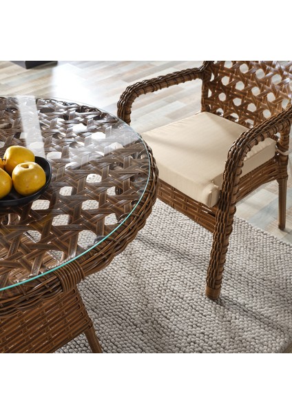 Ayaz 2 Kişilik Rattan Bahçe Balkon Mutfak Masa Takımı Kahve fiyatları