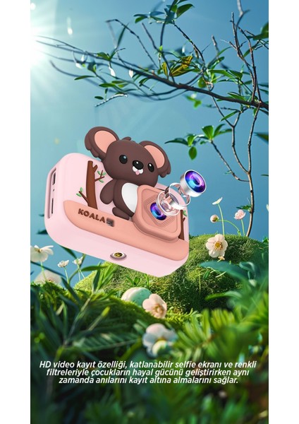 Çocuk Tasarımlı Çocuk Fotoğraf Makinesi – 48 Mp, 1080P Video, Dijital Zoom, Mini Tripodlu