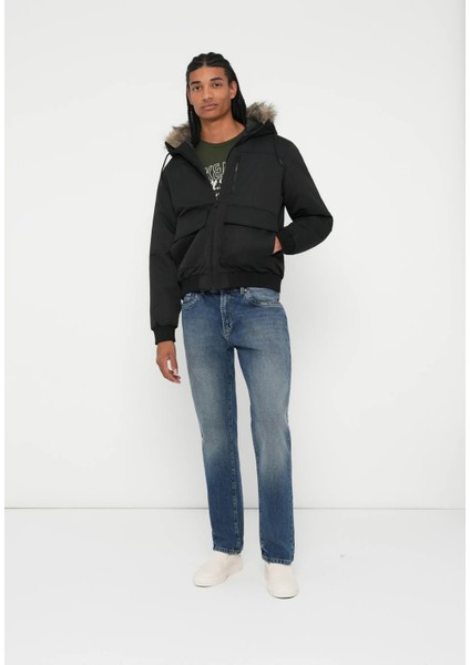 Jjcharlıe Detachable Faux Fur Bomber Erkek Mont Siyah 12279474 fırsatları