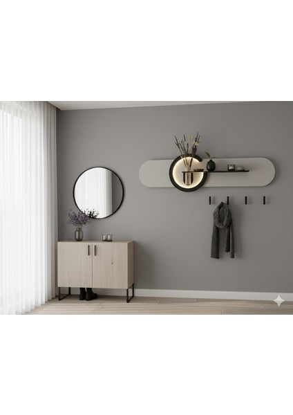 Antoryum Ahşap Pilli Ledli Iskandinav Tarzı Salon Duvar Rafı Modern Çiçeklik 38 X135 cm fiyatları