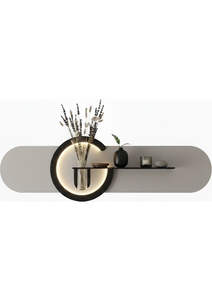 Antoryum Ahşap Pilli Ledli Iskandinav Tarzı Salon Duvar Rafı Modern Çiçeklik 38 X135 cm modelleri