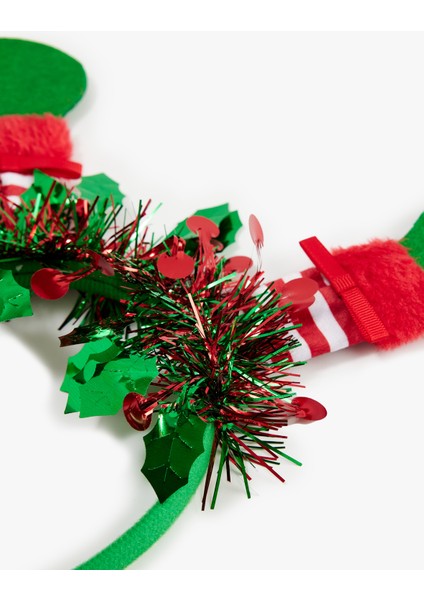 Parlak Püsküllü Aplike Detaylı Yılbaşı Tacı modelleri