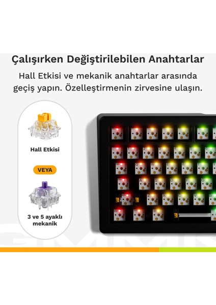 Model D Kablosuz Rgb Gaming Mouse Siyah + Gmmk3 75% Hall Effect Rgb Kablolu Mekanik Gaming Klavye – Siyah+ Heavy Xl Kaymaz Taban Dikişli Gaming Mousepad 18×16''– Siyah