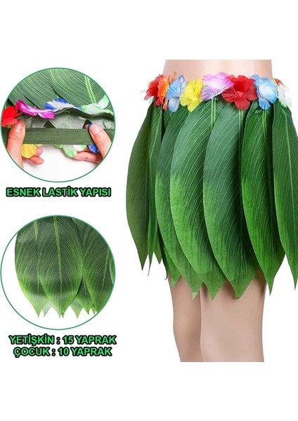Tropikal Esintili Hawaii Yapraklı Parti Eteği Yetişkin Boy fiyatları