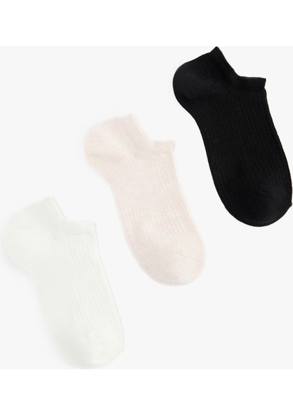 Çok Renkli 3'lü Görünmez Çorap Seti