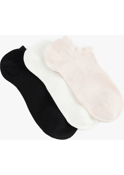 Çok Renkli 3'lü Görünmez Çorap Seti fiyatları