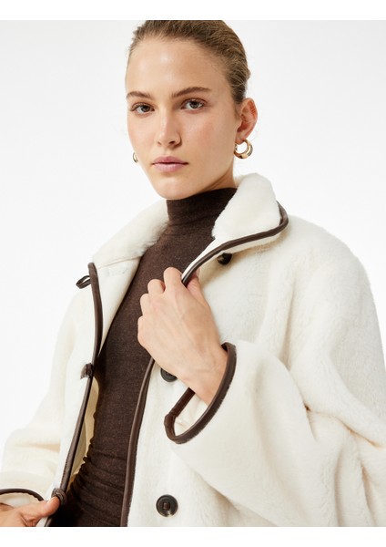 Uzun Kollu Düğmeli Kruvaze Peluş Ceket fiyatları