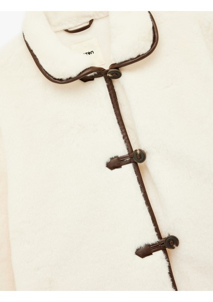 Uzun Kollu Düğmeli Kruvaze Peluş Ceket indirimleri