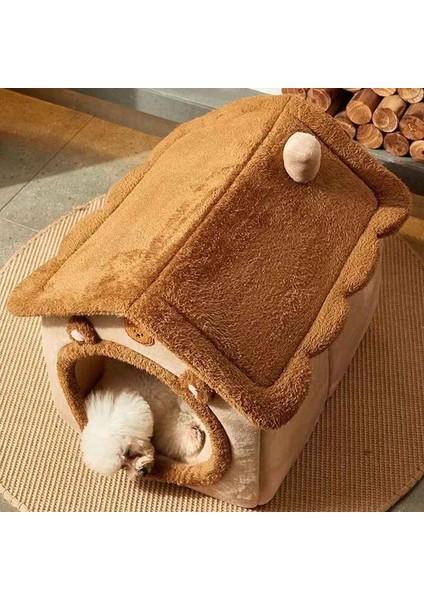Katlanabilir Fiber Yumuşak Kedi ve Köpek Evi – Çıkarılabilir Minderli, Yıkanabilir, Kışlık Pet Yatak 44X37X40 modelleri