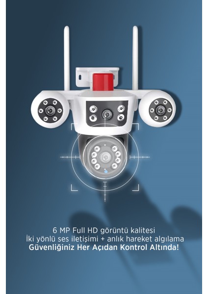 Güneş Enerjili Akıllı Güvenlik Kamerası – 355° Ptz, Çift Lens, Hareket Algılama, Gece Görüş,kablosu modelleri