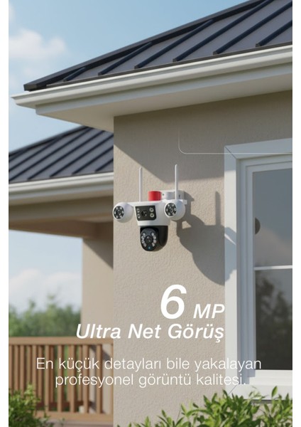 Güneş Enerjili Akıllı Güvenlik Kamerası – 355° Ptz, Çift Lens, Hareket Algılama, Gece Görüş,kablosu indirimleri