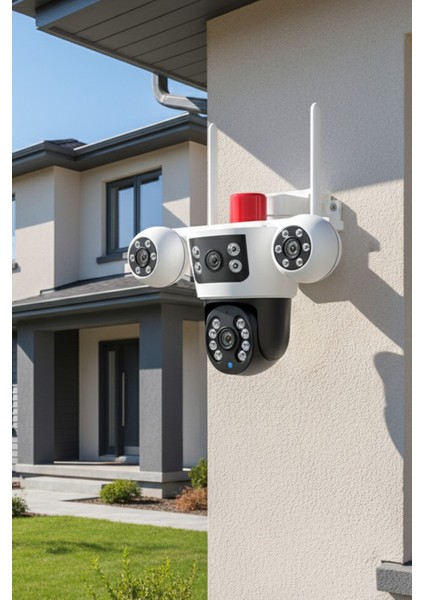 Güneş Enerjili Akıllı Güvenlik Kamerası – 355° Ptz, Çift Lens, Hareket Algılama, Gece Görüş,kablosu