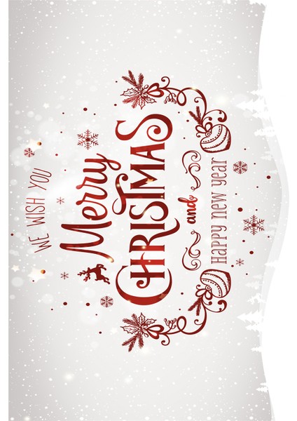 Yeni Yıl Temalı Merry Christmas Yazılı Dijital Baskılı Yıkanabilir Kaymaz Halı fiyatları