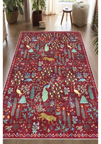 Dijital Baskılı Modern Desenli Renkli Kaymaz Taban Yıkanabilir Halı