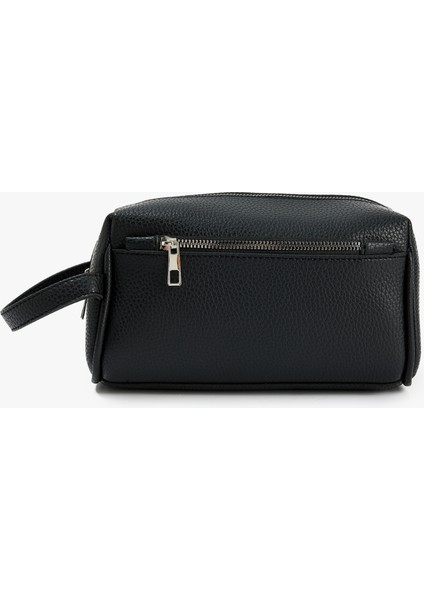 Cep Detaylı Fermuarlı Suni Deri El Çantası