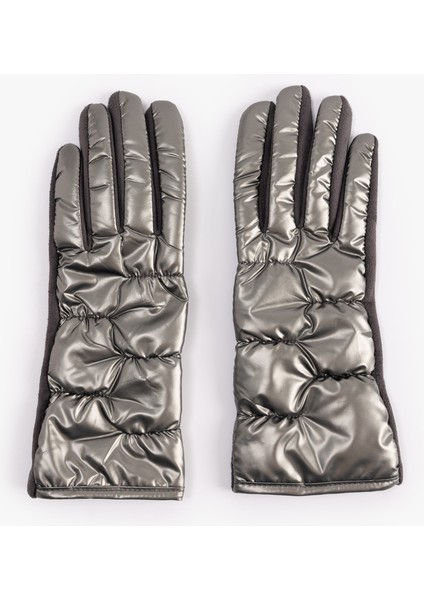 Suni Süet Metalik Parlak Görünümlü Şişme Eldiven