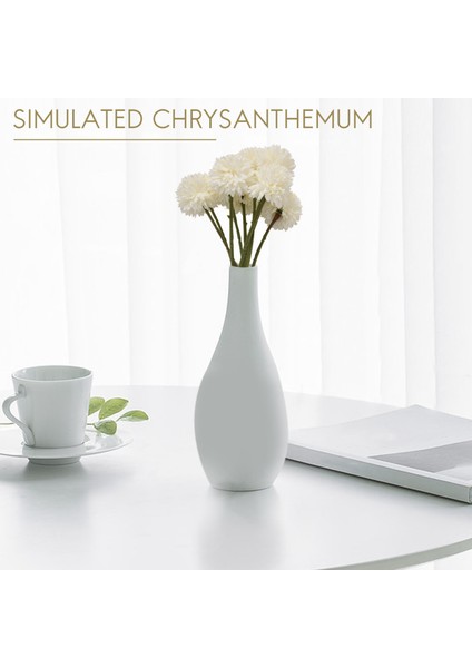 Yapay Çiçekler Chrysanthemum Ball Flowers Buket Buket 10 Adet Önemli Insanlar Için Mevcut Glorious Ahlaki (Beyaz) (Yurt Dışından) fiyatları