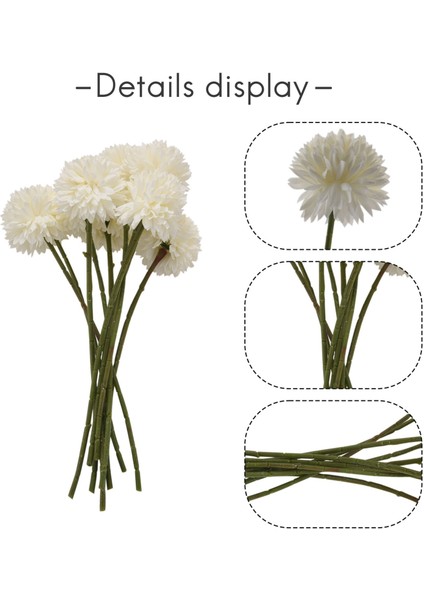 Yapay Çiçekler Chrysanthemum Ball Flowers Buket Buket 10 Adet Önemli Insanlar Için Mevcut Glorious Ahlaki (Beyaz) (Yurt Dışından) indirimleri