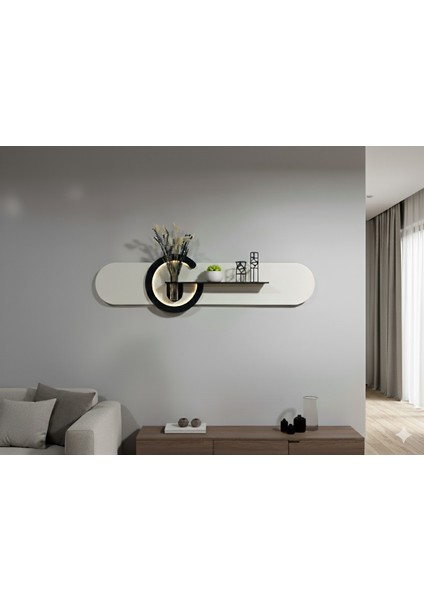 Antoryum Ahşap Pilli Ledli Iskandinav Tarzı Salon Duvar Rafı Modern Çiçeklik 40 x 75 cm modelleri